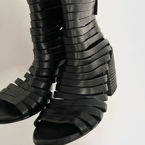 MARSÉLL Coltellone Black Leather Strap Block Heel Shoes Sz 40 - Picture 4 of 12